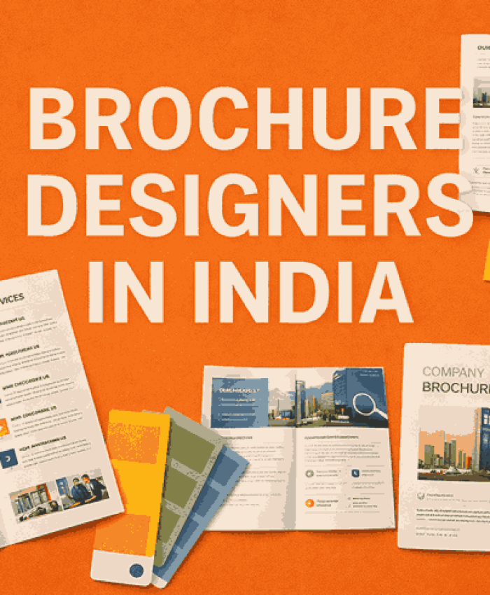 Creative brochure designers in India showcasing professional brochure layouts, colour palettes and marketing design elements.