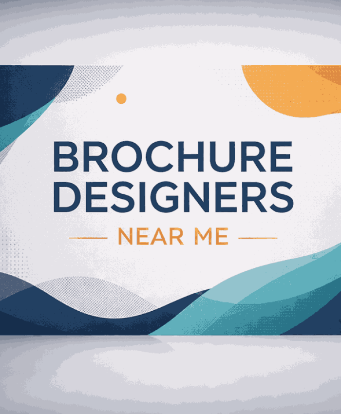 A bold professional brochure cover design featuring clean typography, abstract shapes, and a premium branding style for brochure designers near me.