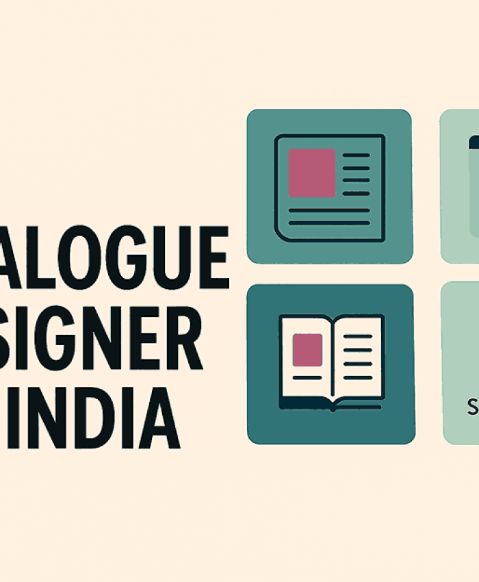 Modern cover design highlighting expert catalogue designer in India for premium print and digital catalogue solutions.