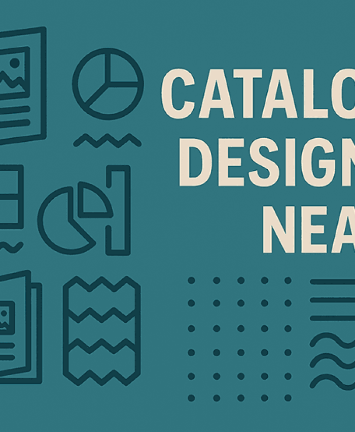 Modern catalogue design cover created by Logo Designer India featuring patterns and layout elements for local businesses