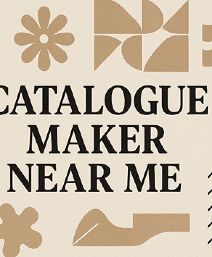 Creative landscape cover design for catalogue maker near me showcasing stylish layouts and decorative catalogue patterns.