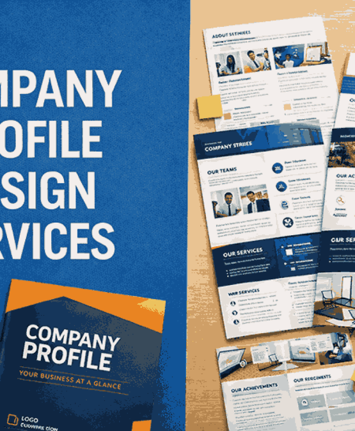 Cover image showcasing professional company profile design services with structured layouts, branding elements, and premium corporate presentation designs.