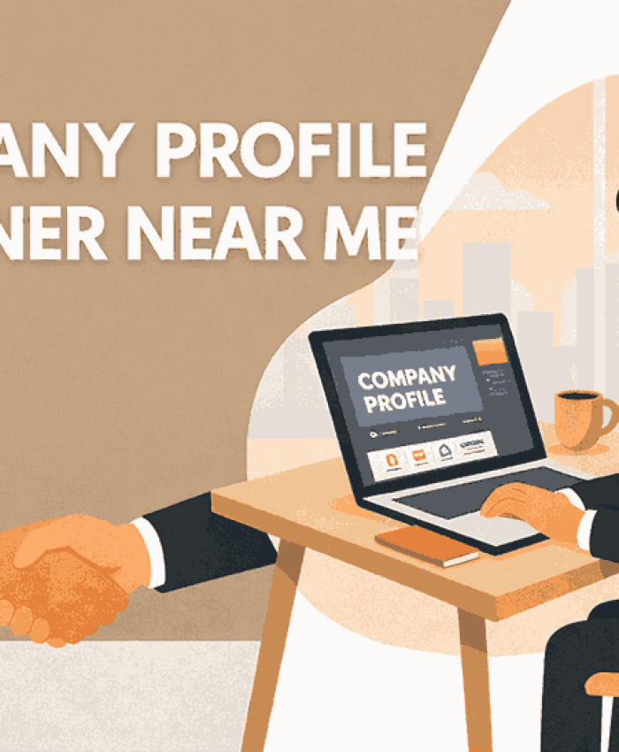 Cover image representing professional company profile designer near me creating modern business profile designs for companies.