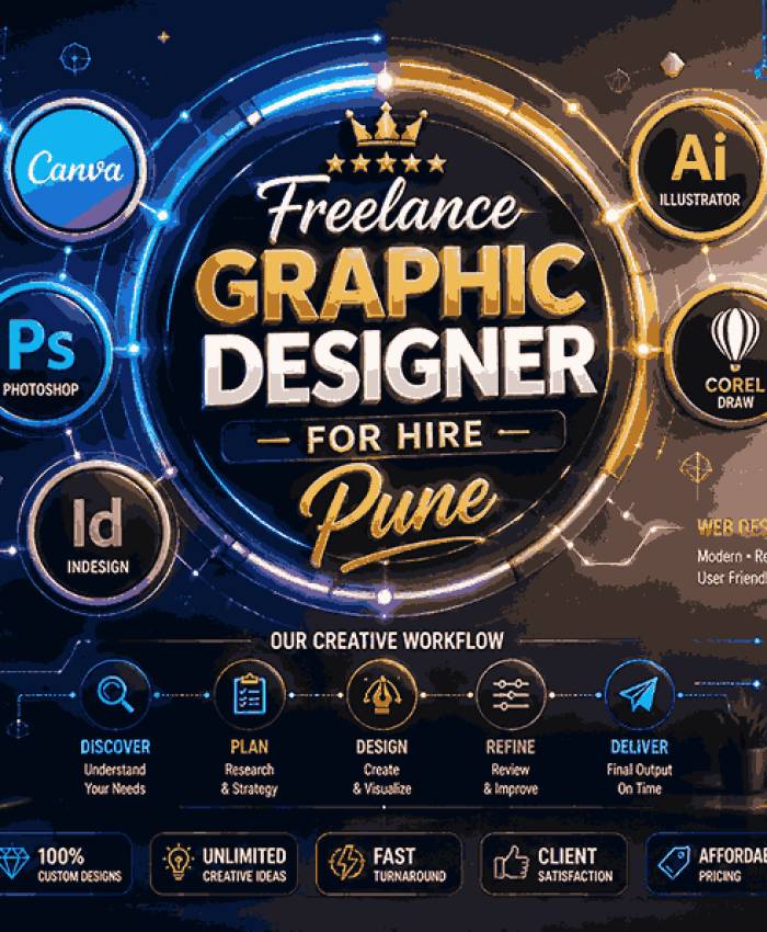 Modern infographic banner featuring graphic design software tools, glowing branding visuals, and futuristic creative workflow elements.