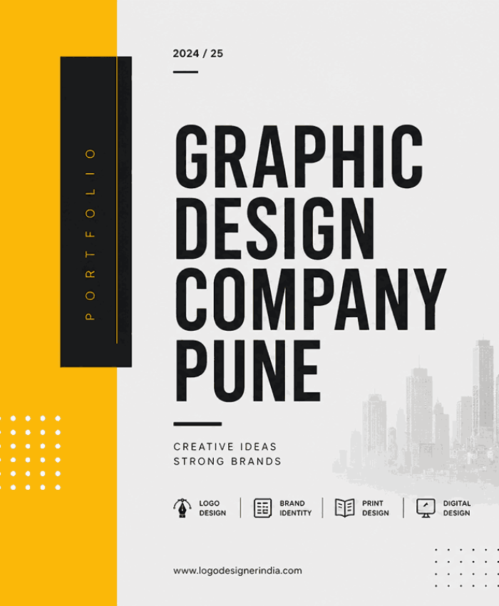 Modern Swiss-inspired portfolio cover design with bold typography, geometric layouts, and premium corporate branding aesthetics.