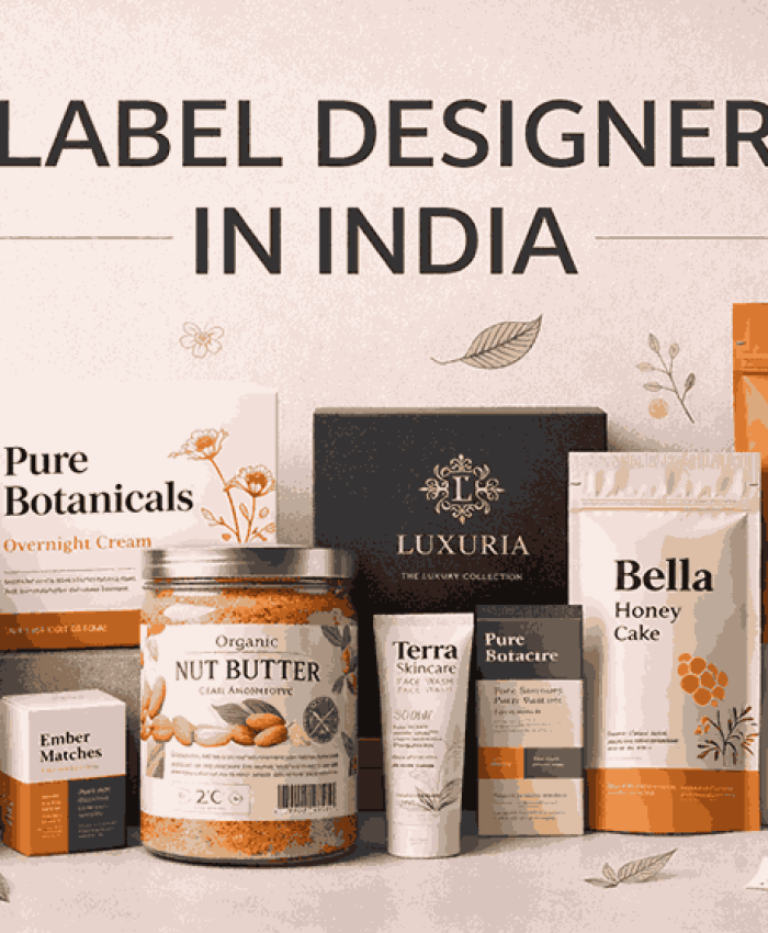 Premium packaging and label design showcase by a professional label designer in India for food, cosmetic, and FMCG brands.