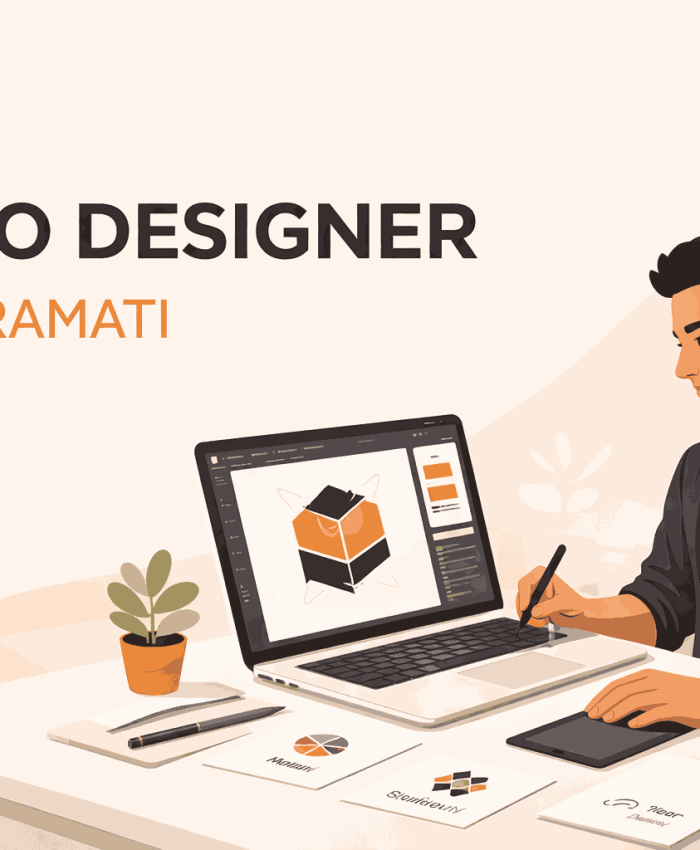 Professional Logo designer in Baramati working on a creative logo design project in a clean and modern workspace