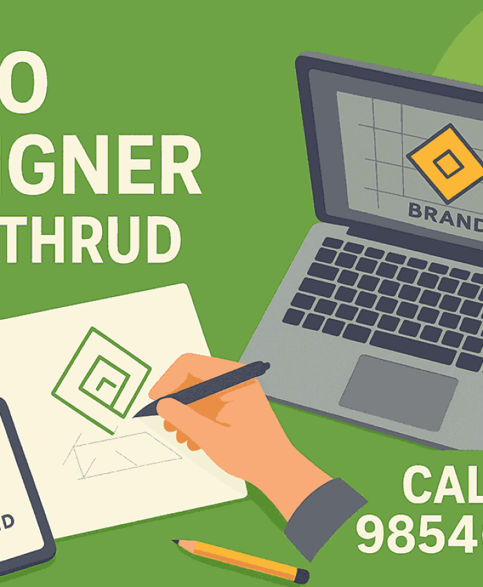 Creative cover image for “Logo Designer in Kothrud,” featuring a designer sketching logo concepts with digital tools in a modern workspace.