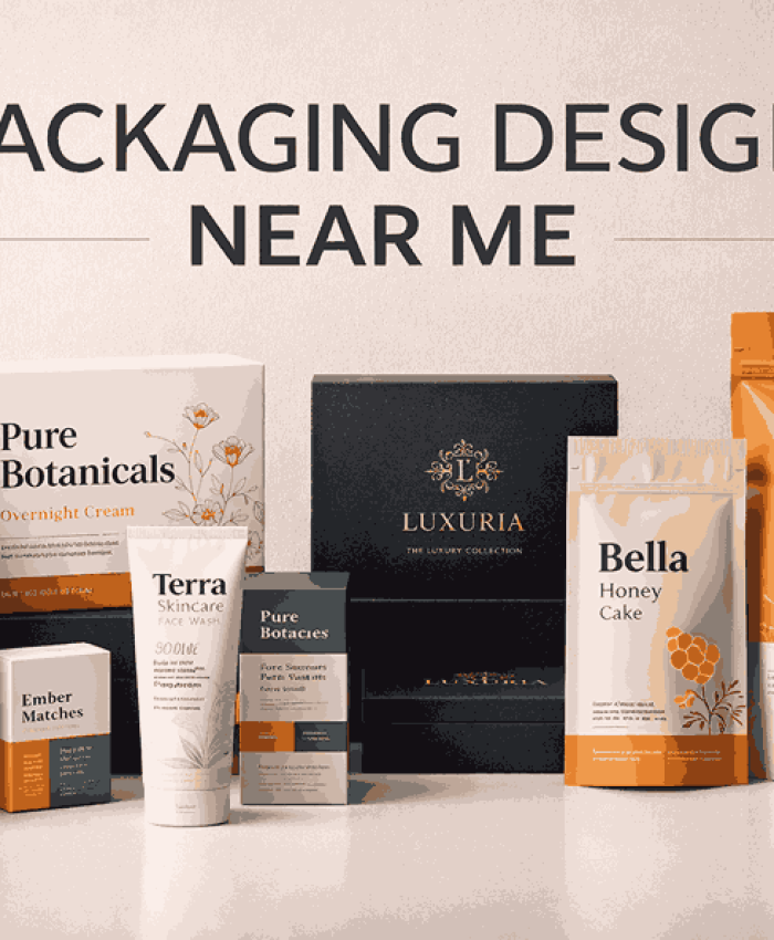 Premium packaging design solutions showcasing modern branded product packaging created by local design experts