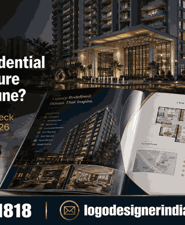 Premium residential project brochure designer in Pune showcasing luxury real estate brochure design and investment factors for 2026