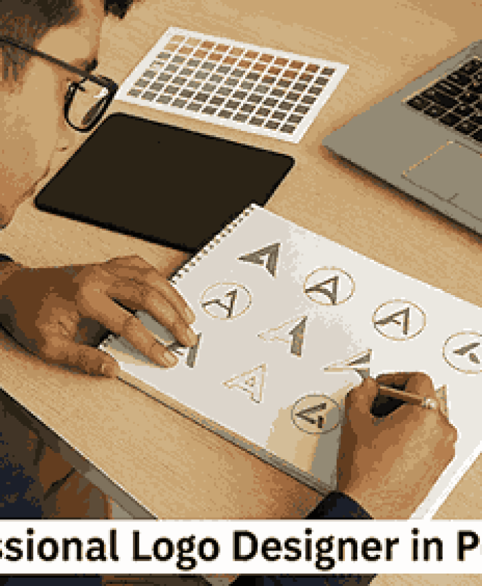 professional logo designer in Pune working on sketches