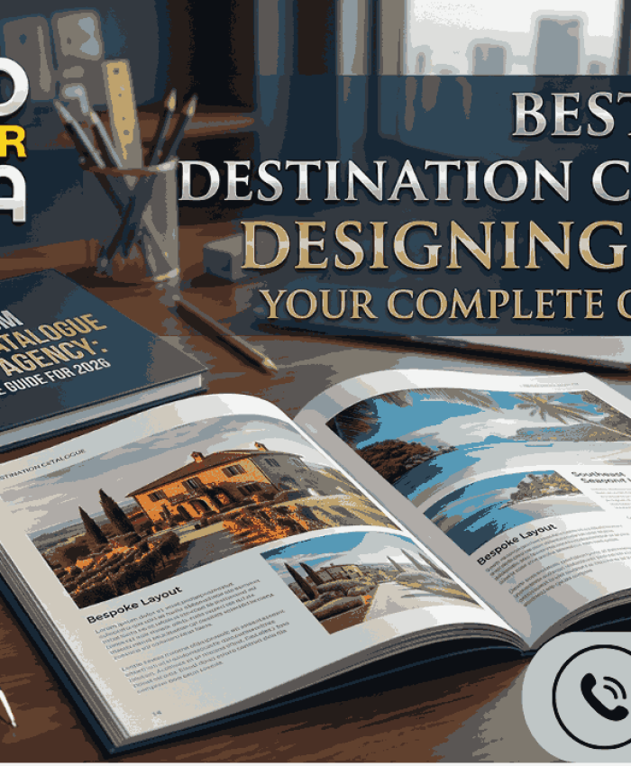 Professional custom destination catalogue designing guide 2026 featuring travel brochure layouts by Logo Designer India.